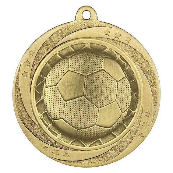 Gold Super Star Football Medal 60mm