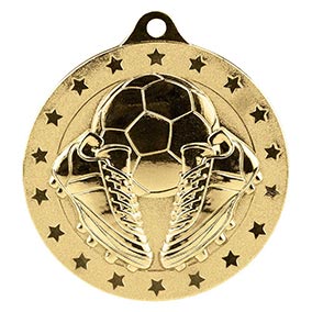 Boot & Ball Cascade Stars Gold Medal 50mm