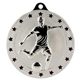 Footballer Cascade Stars Silver Medal 70mm