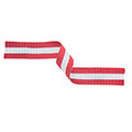 Red White & Red Medal Ribbon 22mm