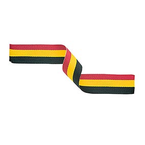 Red Yellow & Black Medal Ribbon 22mm