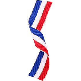Red White Blue Gold Thread Medal Ribbon 22mm