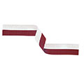 Maroon & White Medal Ribbon 22mm