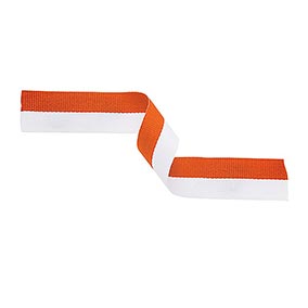 Orange & White Medal Ribbon 22mm
