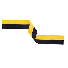Black & Yellow Medal Ribbon 22mm