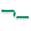 Green & White Medal Ribbon 22mm