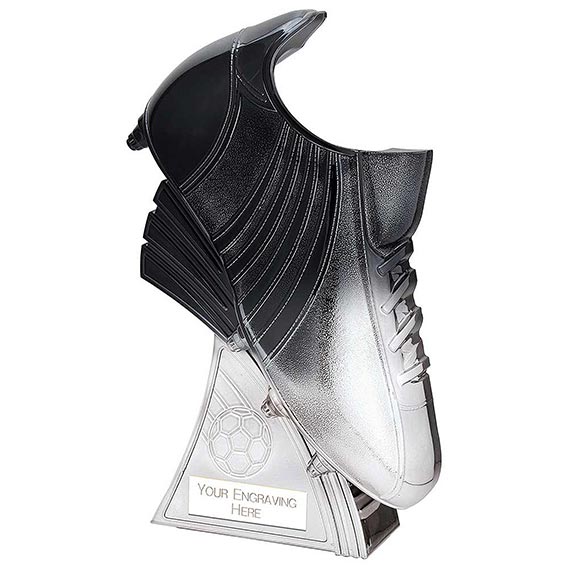 Power Football Boot Trophy Black to Silver 200mm