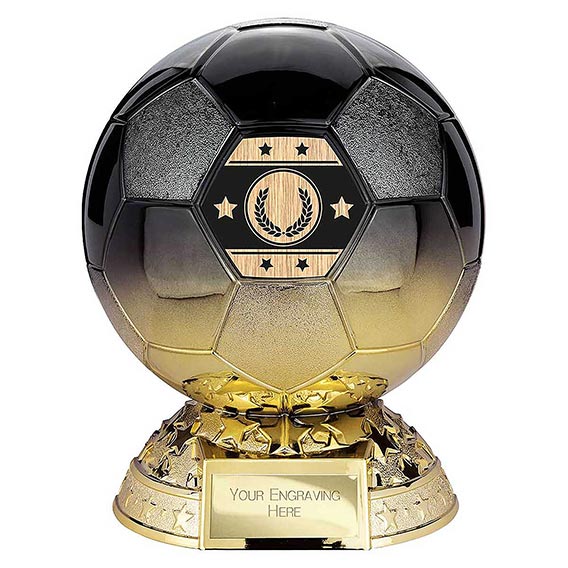 Elite Metallic Black Gold Football Trophy 145mm