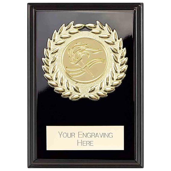 Reward Wreath Black Plaque 8cm