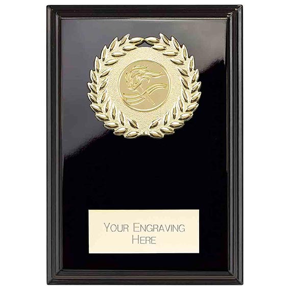 Reward Wreath Black Plaque 150mm