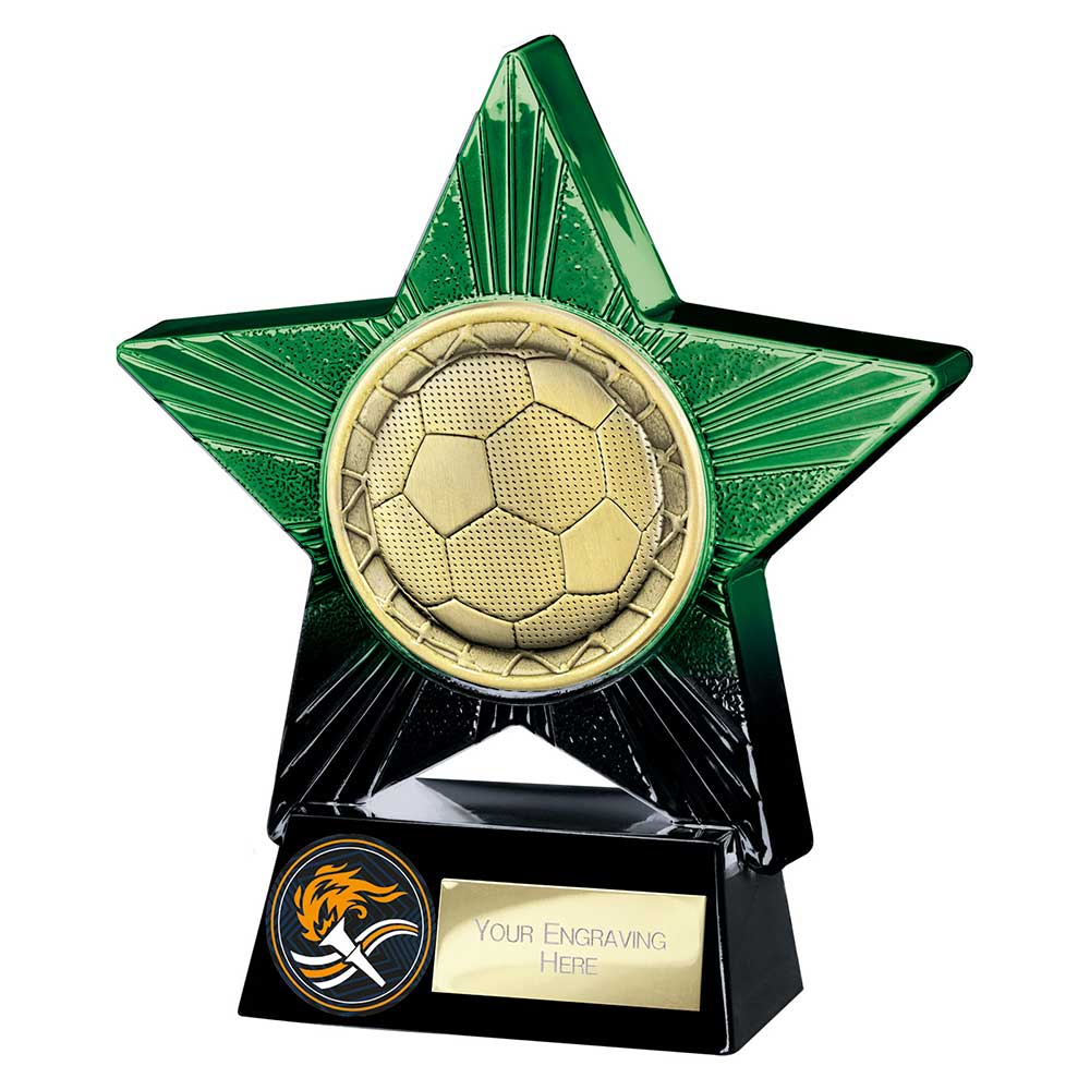 Green Superstar Football Trophy 140mm