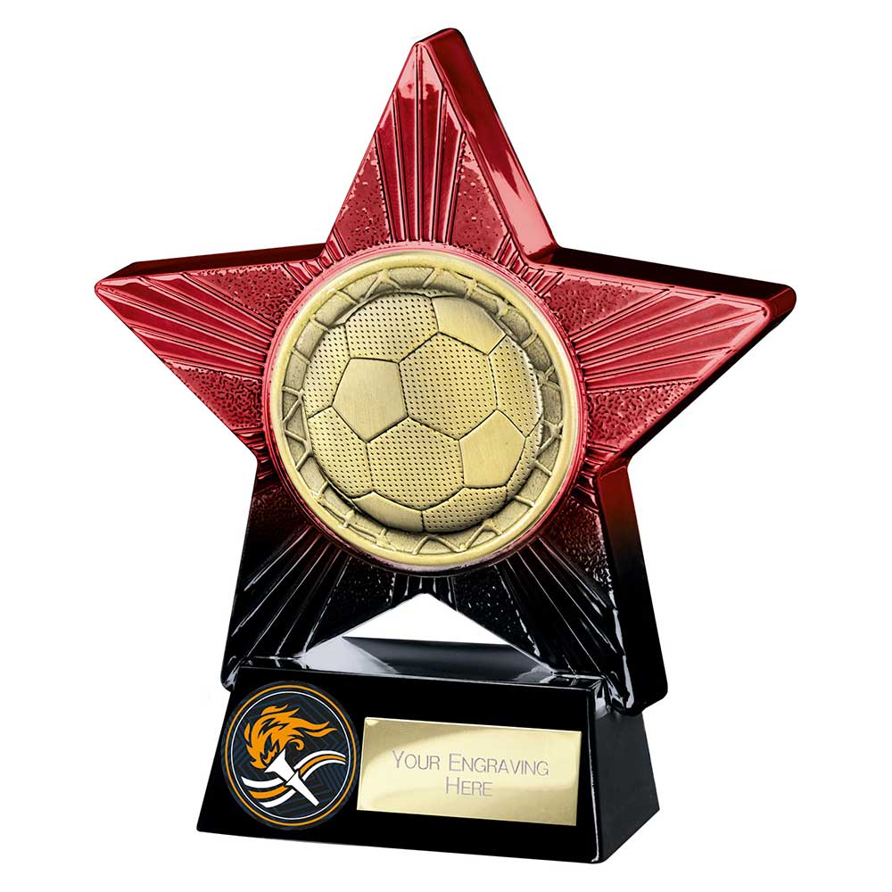 Red Superstar Football Trophy 140mm