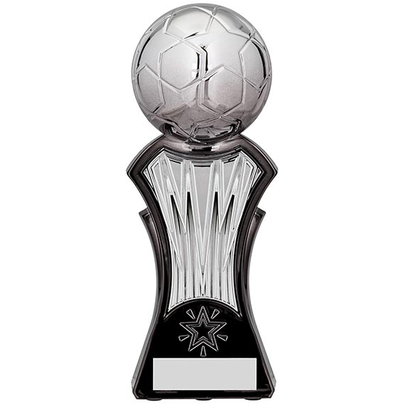 Strike Force Bright Silver Football Trophy 19cm