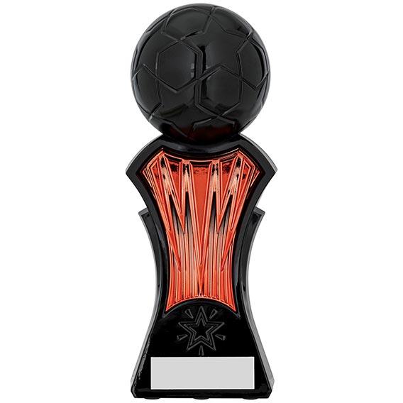 Strike Force Black Orange Football Trophy 19cm