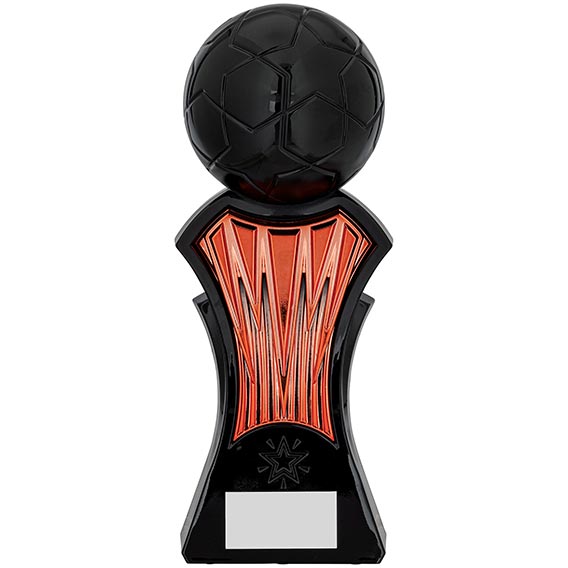 Strike Force Black Orange Football Trophy 25cm