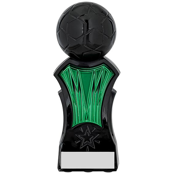Strike Force Black Green Football Trophy 16cm