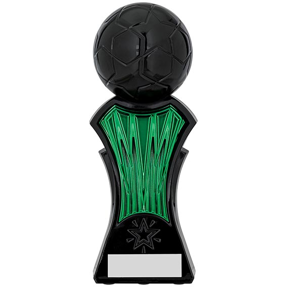 Strike Force Black Green Football Trophy 19cm