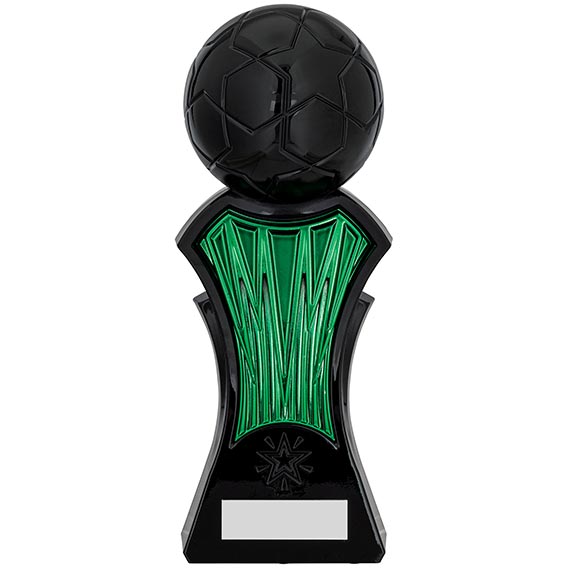 Strike Force Black Green Football Trophy 22cm