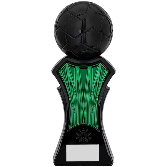 Strike Force Black Green Football Trophy 25cm