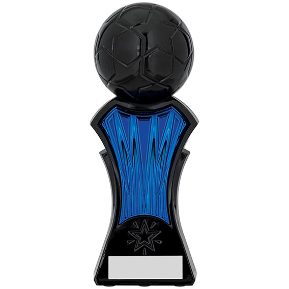 Strike Force Black Blue Football Trophy 19cm
