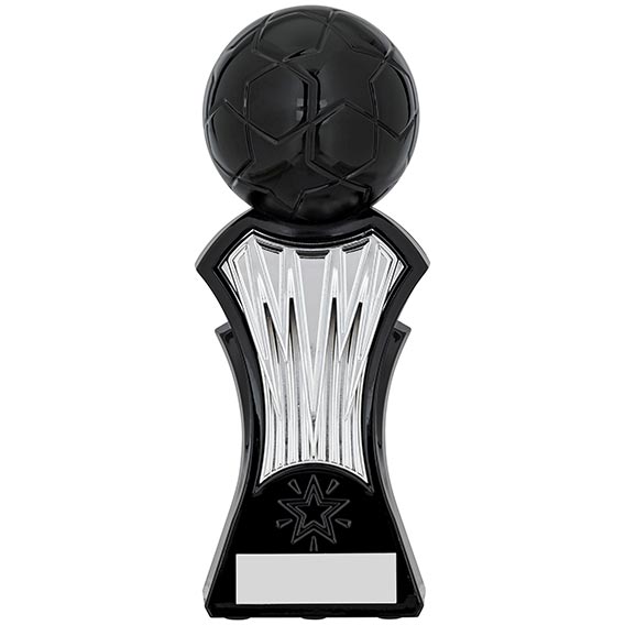 Strike Force Black Silver Football Trophy 19cm