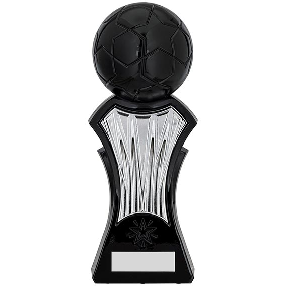 Strike Force Black Silver Football Trophy 22cm