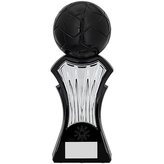 Strike Force Black Silver Football Trophy 25cm