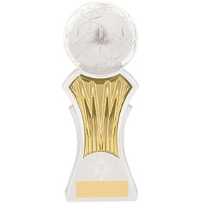 Strike Force White Gold Football Trophy 19cm
