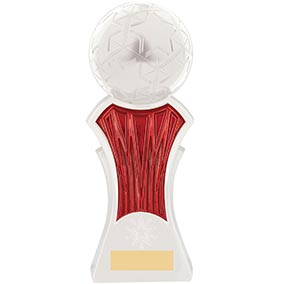 Strike Force White Red Football Trophy 22cm
