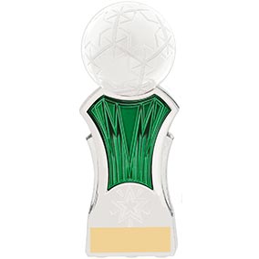 Strike Force White Green Football Trophy 16cm