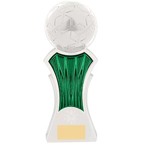 Strike Force White Green Football Trophy 25cm