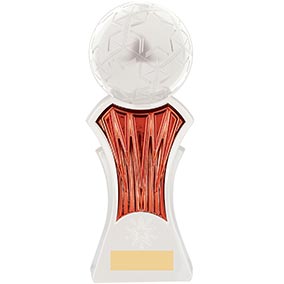 Strike Force White Orange Football Trophy 22cm