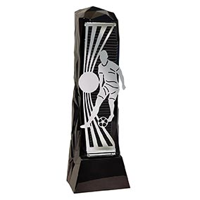 Male Black Silver Henge Football Trophy 23cm