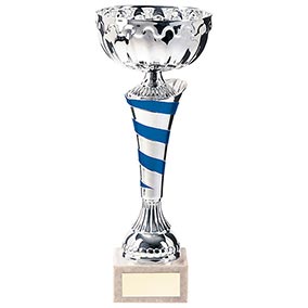 Eternity Cup Silver & Blue 300mm