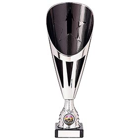 Rising Stars Deluxe Plastic Lazer Cup Silver & Black 305mm