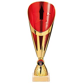 Rising Stars Deluxe Plastic Lazer Cup Gold & Red 305mm