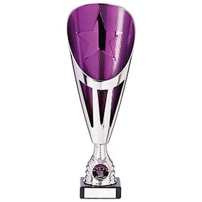 Rising Stars Deluxe Plastic Lazer Cup Silver & Purple 305mm