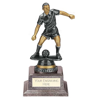 Cyclone Male Footballer Silver & Gold 160mm