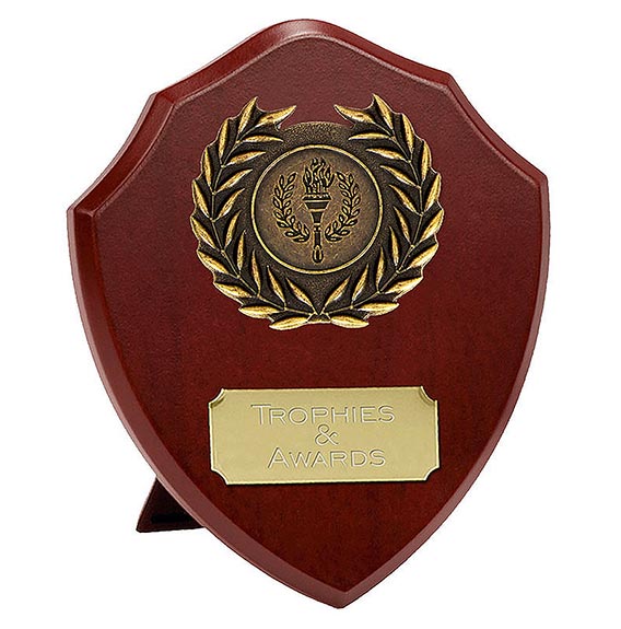 Rosewood Gold Triumph Shield 10cm