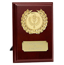 Rosewood Gold Prize Plaque 10cm