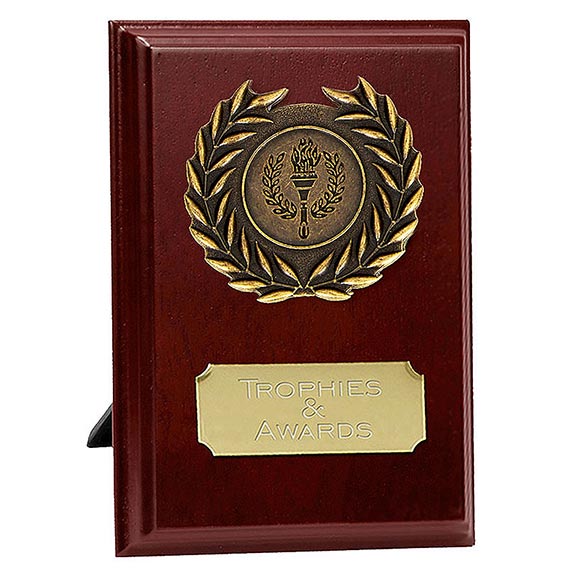 Rosewood Gold Prize Plaque 15cm