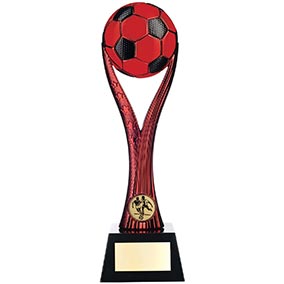 Red Black Nova Spire Football Trophy 26cm
