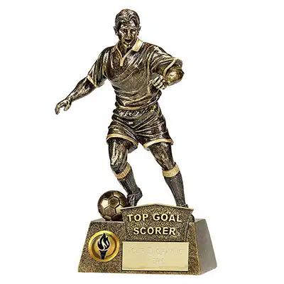 Antique Gold Pinnacle Football Top Goal Scorer  22cm