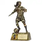 Antique Gold Pinnacle Football Female 15cm