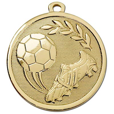 Gold  Galaxy Football Boot & Ball Medal 45mm