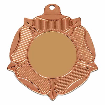 Bronze Tudor Rose Medal 50mm With Ribbon