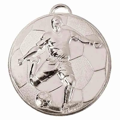 Silver Helix Footballer Medal 60mm