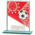 Mustang Red Glass Football Plaque 110mm