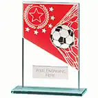 Mustang Red Glass Football Plaque 125mm