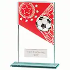 Mustang Red Glass Football Plaque 140mm